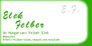 elek felber business card
